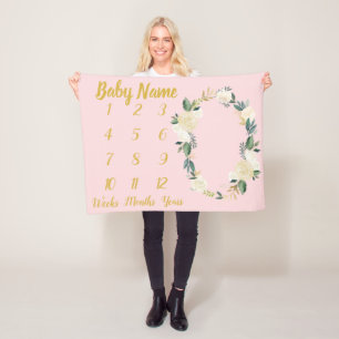 Cobertor De Velo Chá Personalizado De Folheto Do Milestone Da Bebê