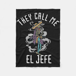 Cobertor De Velo Chamam-Me El Jefe Mexicano Sombrero Cowboy Costu