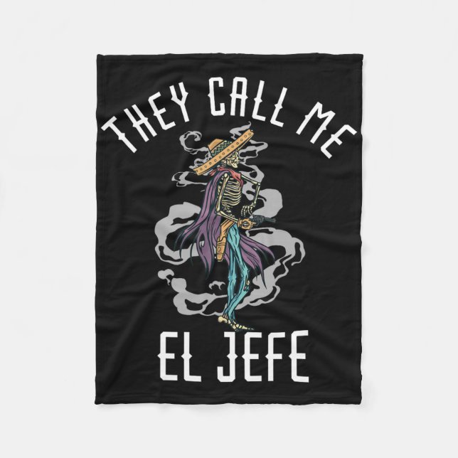 Cobertor De Velo Chamam-Me El Jefe Mexicano Sombrero Cowboy Costu (Frente)