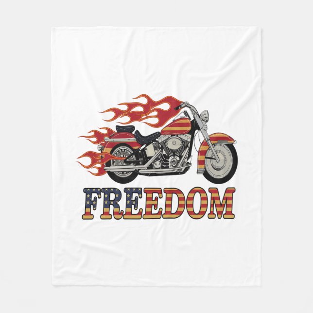 Cobertor De Velo Chamas de Motocicleta Liberdade (Frente)