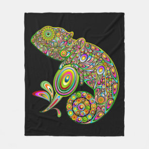 Cobertor De Velo Chameleon Psychedelic Fantasy