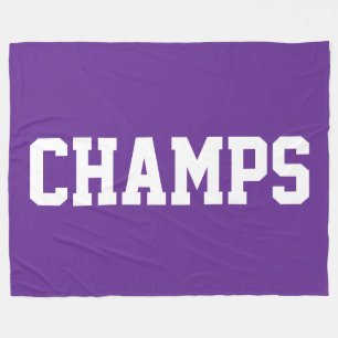 Cobertor De Velo CHAMPS Texto Branco Atlético em Roxo Real Esportiv