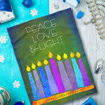 Cobertor De Velo Chanucá verde Menorah vela paz amor luz<br><div class="desc">"Paz, amor e luz." Uma ilustração lúdica, moderna e artística das velas de padrão de feto em uma menorah ajuda você a lançar no feriado de Chanucá. Velas azuis cortadas com padrões de folha de alumínio coloridas cobrem um fundo verde rico e profundo. Sinta o calor e a alegria da...</div>