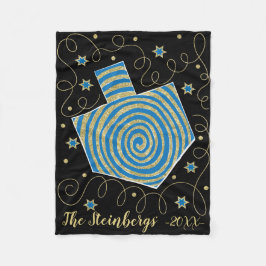 Cobertor De Velo Chanukah Spin Fleece Blanket/Small