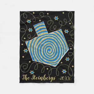 Cobertor De Velo Chanukah Spin Fleece Blanket/Small