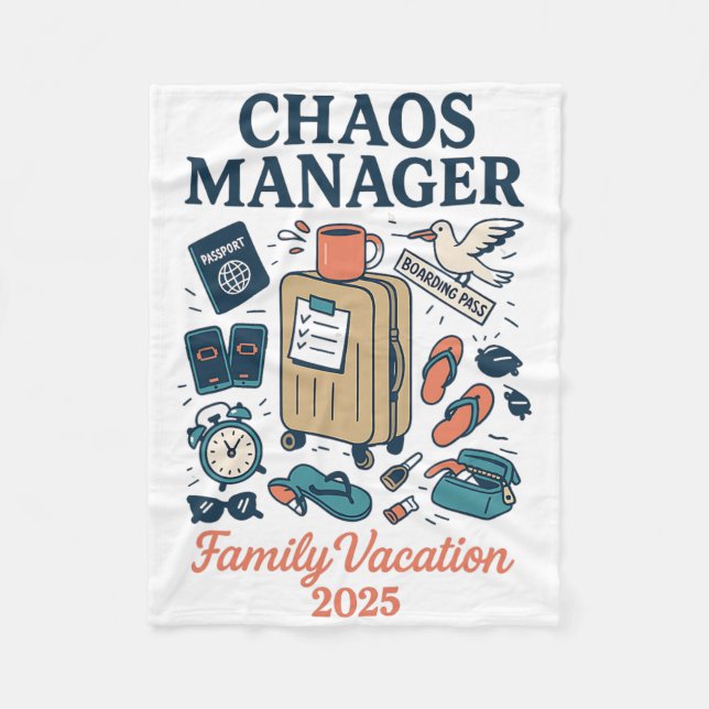 Cobertor De Velo Chaos Manager Shirt – Matching Family Vacation 202 (Frente)