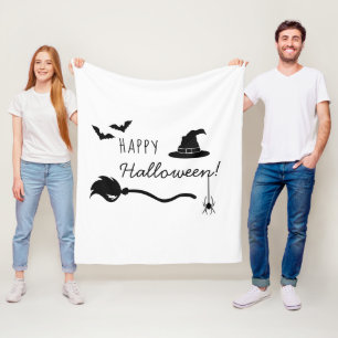 Cobertor De Velo Chapéu De Bruxas E Vassoura Com Aranha E Morcegos