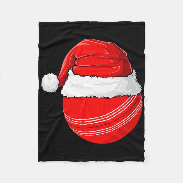 Cobertor De Velo Chapéu de Natal do Papai Noel de Cricket  (Frente)