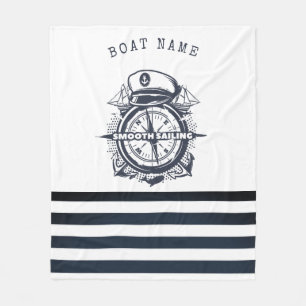 Cobertor De Velo Chapéu Náutico, Âncora, Roda Listras Azul-Marinho