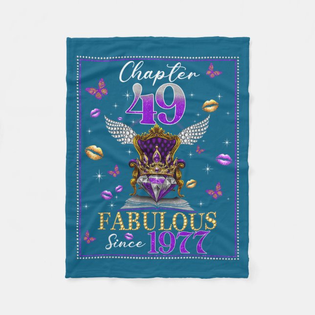 Cobertor De Velo Chapter 49 Fabulous Since 1977 49th Birthday Women (Frente)