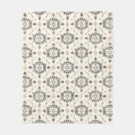 Cobertor De Velo Charcoal & Blush French Damask Fleece Blanket