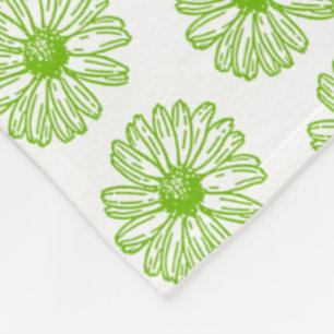 Cobertor De Velo Chartreuse Green Daisy Impressão, Hippie Flower I