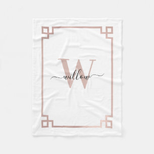 Cobertor De Velo Chave Grego Cor-de-rosa branca e Rosa Dourada mono