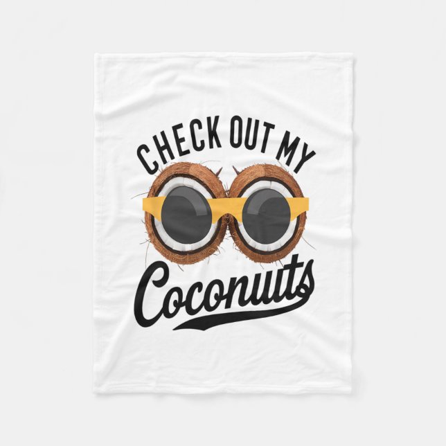 Cobertor De Velo Check Out My Coconuts Funny Tropical Beach Humor N (Frente)