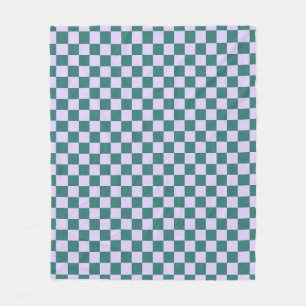 Cobertor De Velo Checkerboa, Padrão Verificado Verde Azul E Roxo