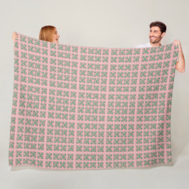Cobertor De Velo Checkered Pink and Green Fleece Blanket