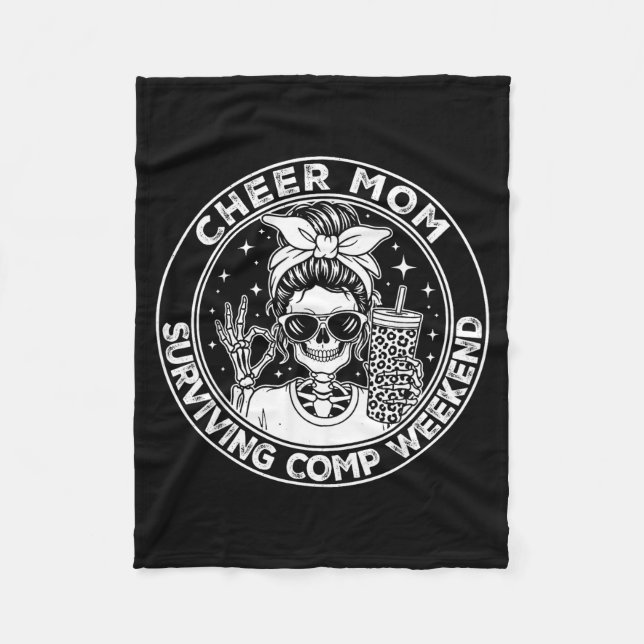 Cobertor De Velo Cheer Mom Surviving Comp Weekend Funny Cheerleadin (Frente)