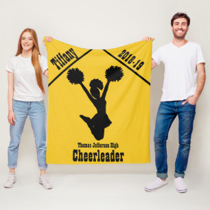 Cobertor De Velo Cheerleader Amarelo e Preto - Aberto
