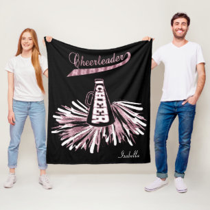 Cobertor De Velo Cheerleader 📣 💖 - Brilho rosa e preto