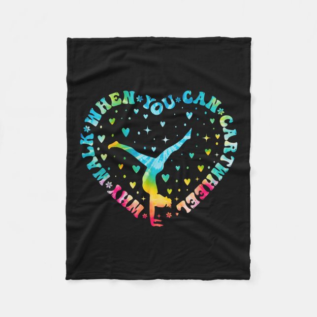 Cobertor De Velo Cheerleader de ginástica de roda cardíaca Tie dye  (Frente)
