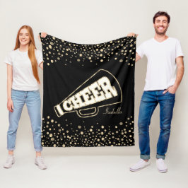 Cobertor De Velo Cheerleader 📣 💖 - Pontos Dourados e Preto
