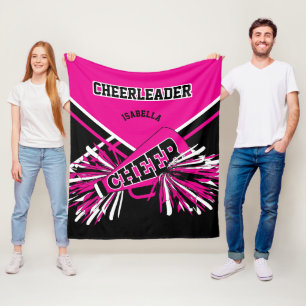Cobertor De Velo Cheerleader 📣 - Rosa Quente, Branco e Preto