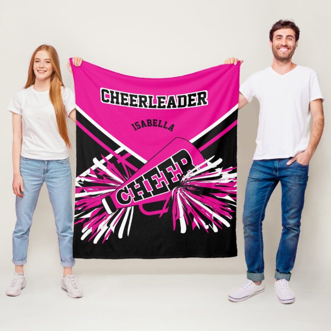Cobertor De Velo Cheerleader 📣 - Rosa Quente, Branco e Preto (In Situ)