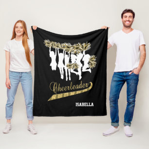Cobertor De Velo Cheerleader Team 📣 - Dourado, Preto e Branco