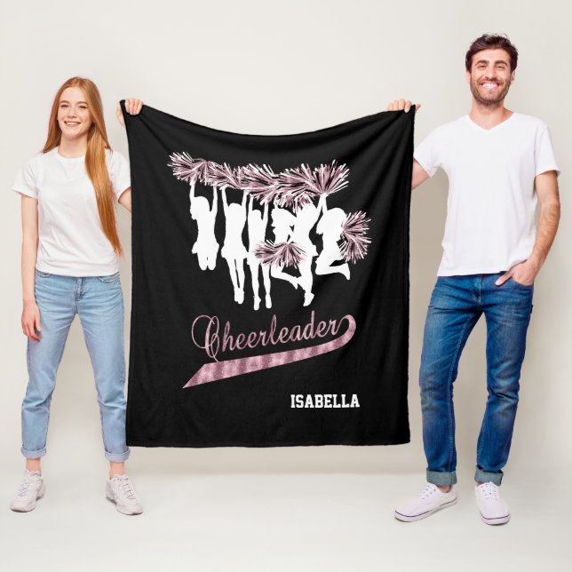 Cobertor De Velo Cheerleader Team 📣 - Rosa, Preto e Branco (In Situ)