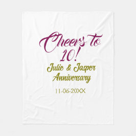 Cobertor De Velo Cheers to 10th wedding anniversary mauve golden na