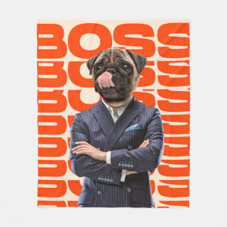 Cobertor De Velo Chefe com cabeça de cão em pé com as mãos cruzadas