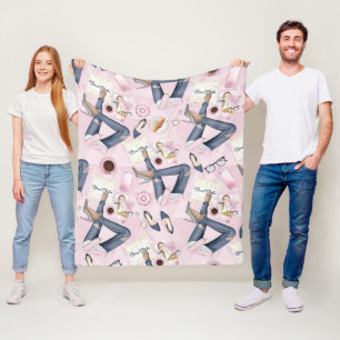 Cobertor De Velo Chefe de Garota Desenhada Mão