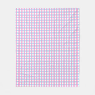 Cobertor De Velo Cheque de Gingham Azul Cor-de-rosa-rosa com pasta