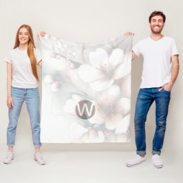 Cobertor De Velo Cherry Blossom Monograma Fleece Blanket