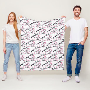 Cobertor De Velo Cherry Blossom Rosa Sakura Kawaii Fleece