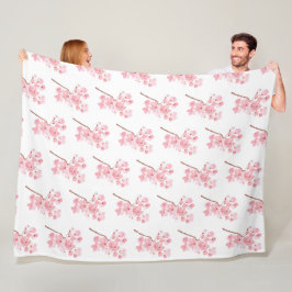 Cobertor De Velo Cherry Blossom Rosa Sakura Kawaii Fleece