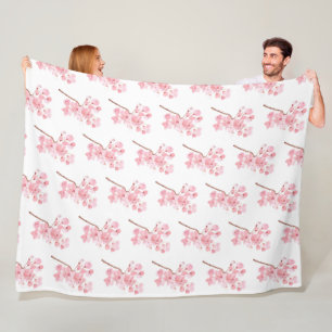 Cobertor De Velo Cherry Blossom Rosa Sakura Kawaii Fleece