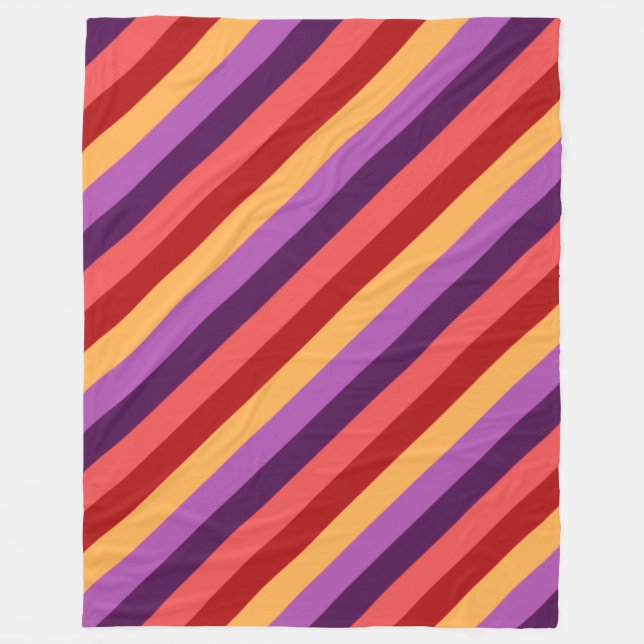Cobertor De Velo Cherry Red Violet Stripe Grande Flanco (Frente)