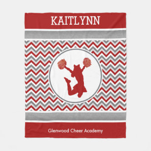 Cobertor De Velo Chevron Monogrammed vermelho listra Pom ou elogio