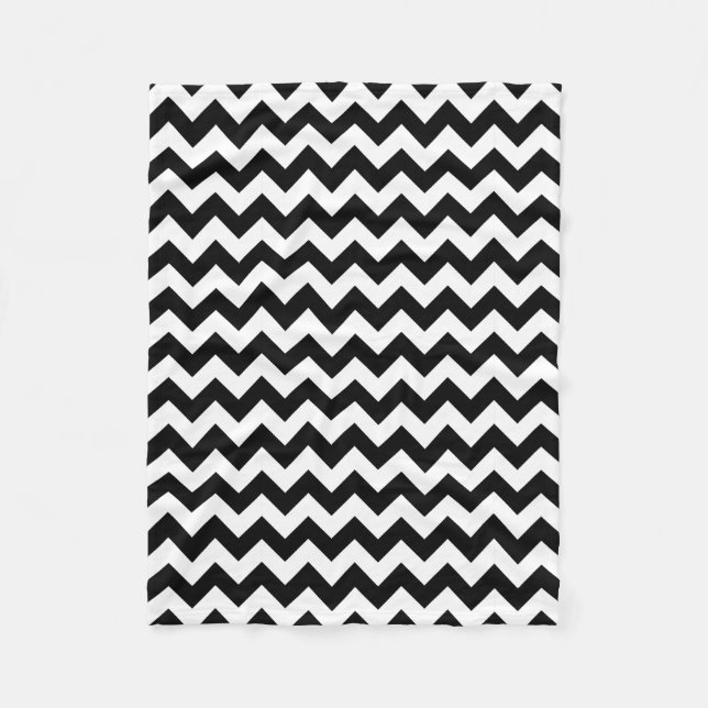 Cobertor De Velo Chevron preto e branco clássico (Frente)
