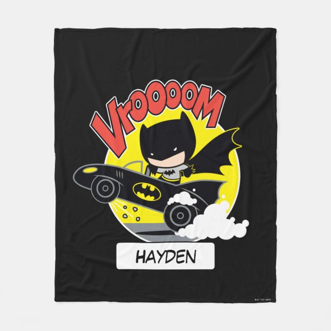 Cobertor De Velo Chibi Batman In The Batmobile (Frente)