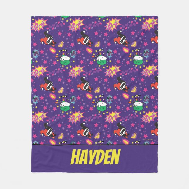 Cobertor De Velo Chibi Joker e Harley Pattern (Frente)