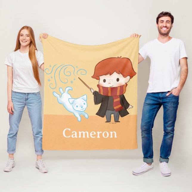 Cobertor De Velo Chibi Ron Weasley Patronus (In Situ)