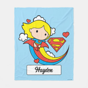 Cobertor De Velo Chibi Supergirl Flying Rainbow