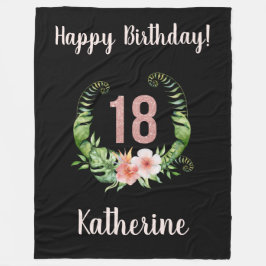 Cobertor De Velo Chic 18th Birthday Girl Name