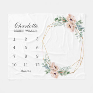 Cobertor De Velo Chic Blush Pink Rosa Floral Mensal