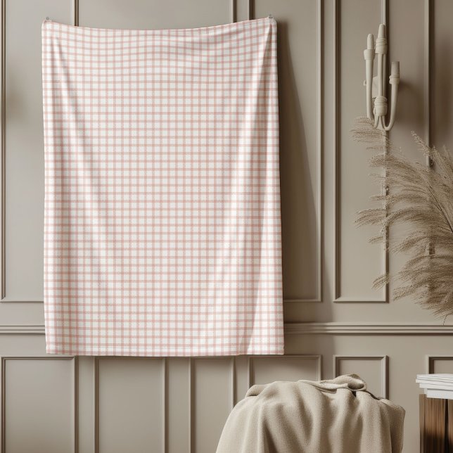 Cobertor De Velo Chic Checkered Rosa Dourado Fleece Blanket (Chic Checkered Rose Gold Fleece Blanket)