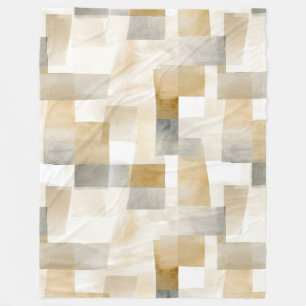 Cobertor De Velo Chic Creme Marrom Abstrato