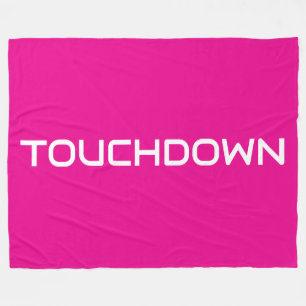 Cobertor De Velo Chic Esportivo TOUCHDOWN Moderno Texto em Rosa Vib