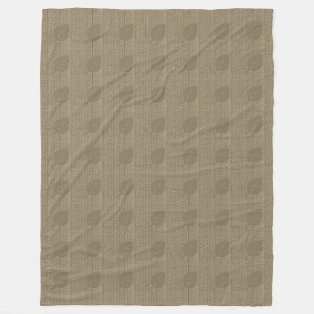 Cobertor De Velo Chic Leaf Pattern Fall Beige Brown Blanket (Frente)